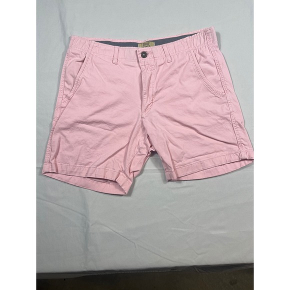 True Craft Other - True Craft Mens Chino Shorts Pink Pastel Cotton Twill Flat Front Size 34W